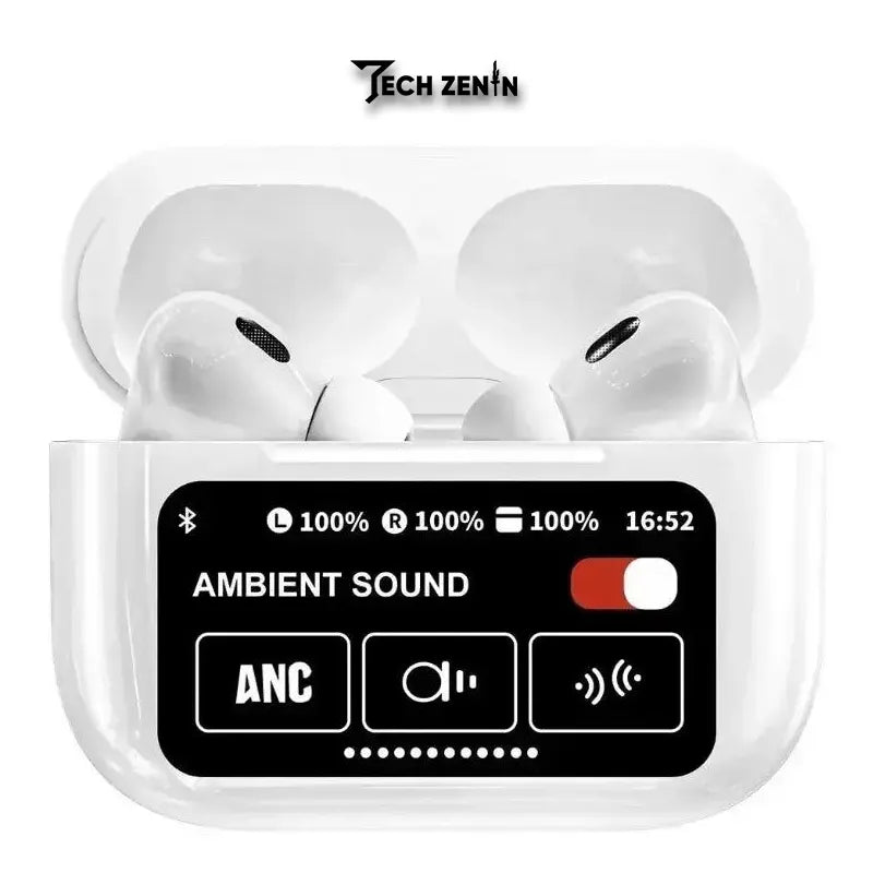 A9 Pro Apple AirPods | ANC/ENC Noise Cancelling Wireless Bluetooth 5.4 Earbuds with Smart Touch Screen
