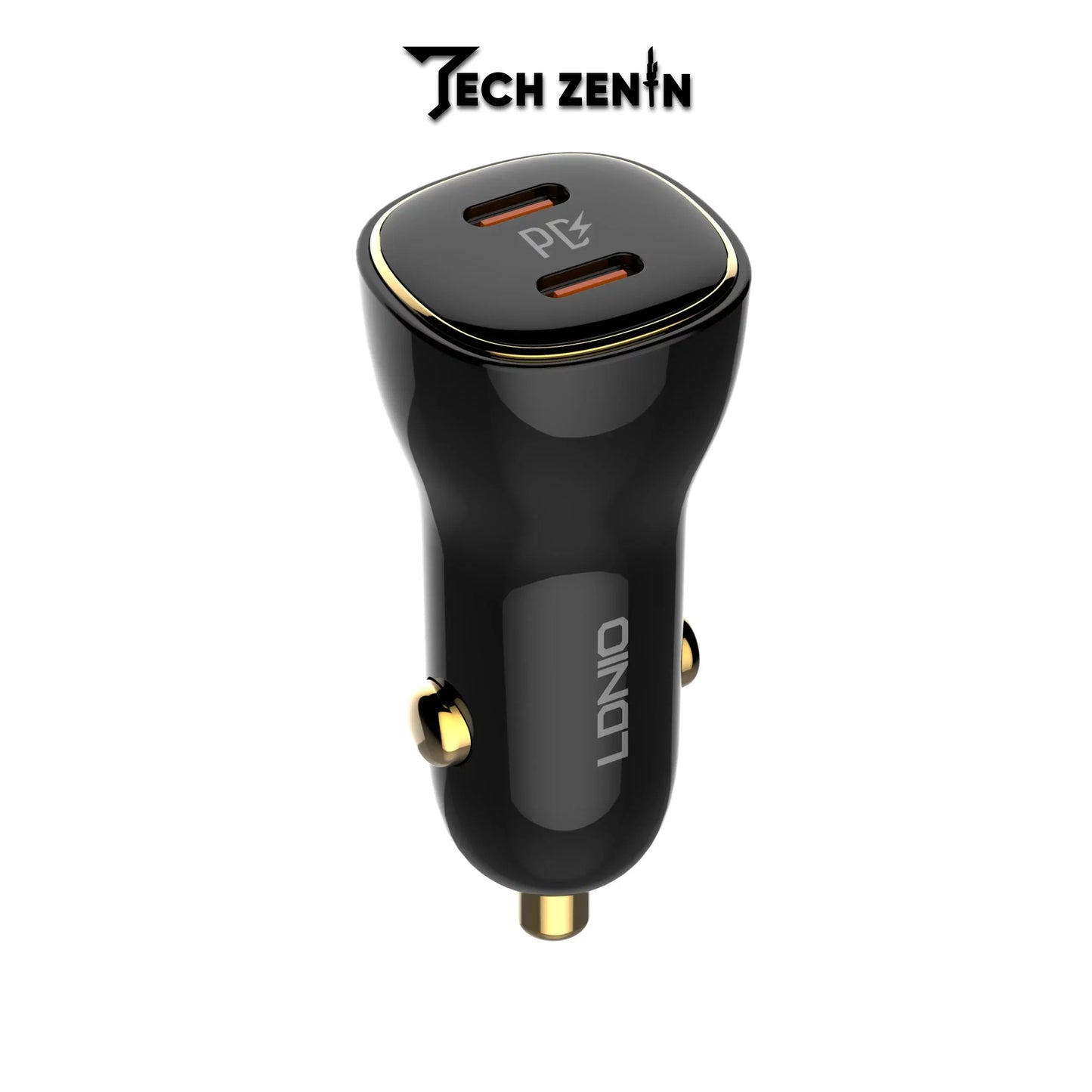 Ldnio C104 60W Dual Type-C Super Fast Car Charger | Dual PD Ports