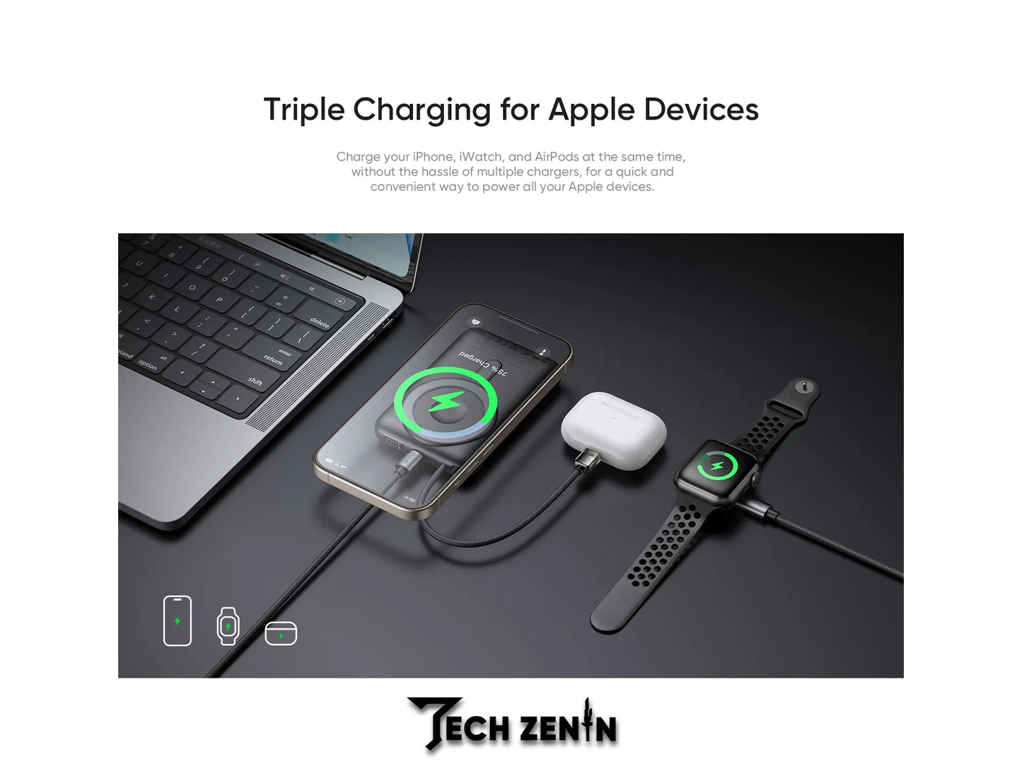 McDodo MC-1811 10000mAh 20W MagSafe Power Bank ā Black