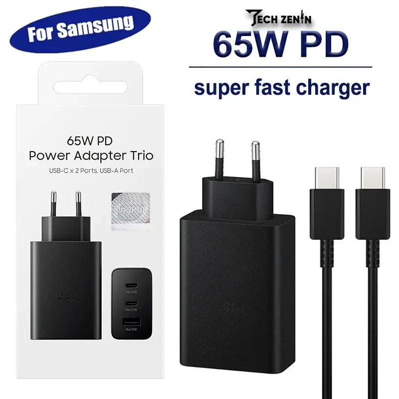 Samsung 65W USB-C Power Delivery Adapter with Trio Ports (US Plug)