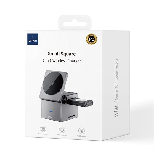 β‘ WIWU Wi-W030 Small Square 3-in-1 Cableless Wireless Charger