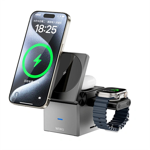β‘ WIWU Wi-W030 Small Square 3-in-1 Cableless Wireless Charger