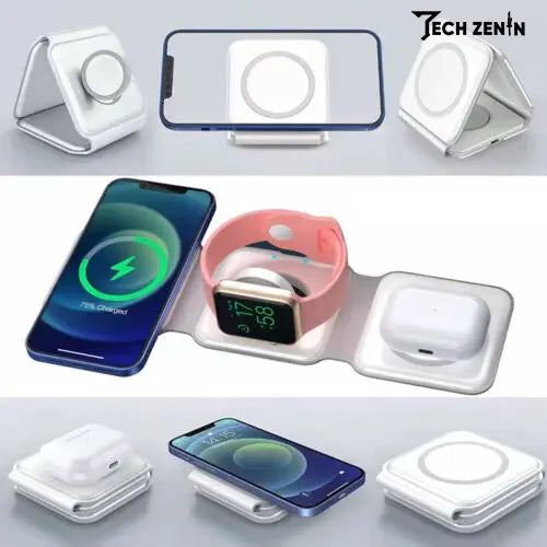 3 in 1 15W Magnetic Wireless Charger Mat Pad - Tech Zenin