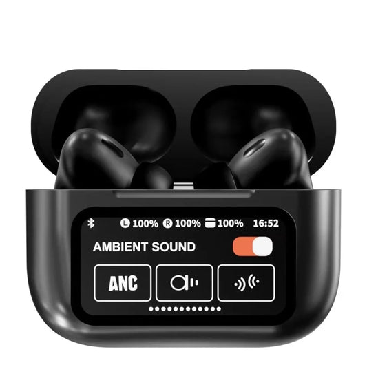 A9 Pro Apple AirPods | ANC/ENC Noise Cancelling Wireless Bluetooth 5.4 Earbuds with Smart Touch Screen