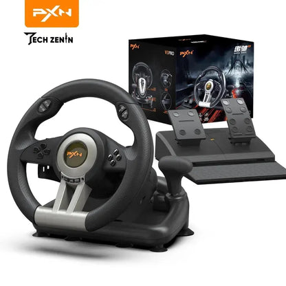 🎮 PXN V3 Pro Gaming Steering Wheel with Pedals, Shifter & Paddle Shifters