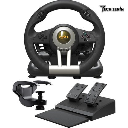 🎮 PXN V3 Pro Gaming Steering Wheel with Pedals, Shifter & Paddle Shifters