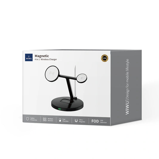 ⚡ WIWU WI-W032 Magnetic 4-in-1 Cableless Wireless Charger