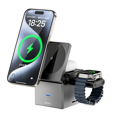⚡ WIWU Wi-W030 Small Square 3-in-1 Cableless Wireless Charger