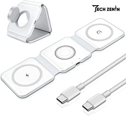 3 in 1 15W Magnetic Wireless Charger Mat Pad - Tech Zenin